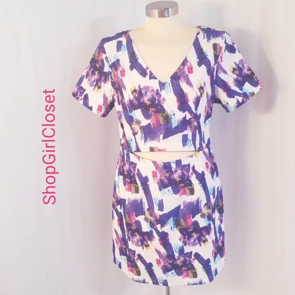 Very J Crop Top Dress..Purple..Size L